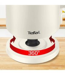 Tefal Электрочайник Thermo Protect, 1.5л, пластик, бежевый