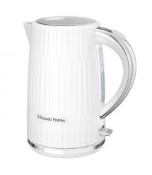 Russell Hobbs Электрочайник Eden, 1.7л, нержавеющая сталь, пластик, белый