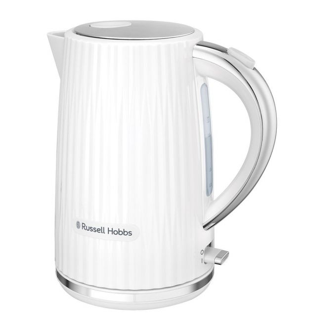 Russell Hobbs Электрочайник Eden, 1.7л, нержавеющая сталь, пластик, белый