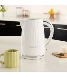 Russell Hobbs Электрочайник Eden, 1.7л, нержавеющая сталь, пластик, белый