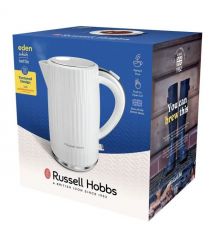 Russell Hobbs Электрочайник Eden, 1.7л, нержавеющая сталь, пластик, белый