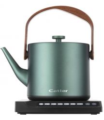CATLER Электрочайник 0.6л, Strix, заварник, нерж. сталь, поддержка температуры, сенс. управл., темно-зеленый