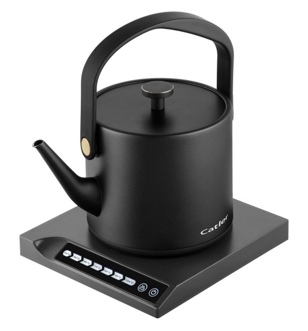 CATLER Электрочайник 0.6л, Strix, заварник, нерж. сталь, поддержка температуры, сенс. управл., черный