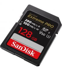 SanDisk Карта памяти SD 128GB C10 UHS-II U3 R280/W100MB/s Extreme Pro V60