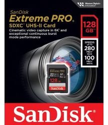 SanDisk Карта памяти SD 128GB C10 UHS-II U3 R280/W100MB/s Extreme Pro V60