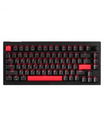 Lemokey Клавиатура механическая X4 84Key, Keychron Brown, USB-A, QMK/VIA, Hot-Swap, EN/UKR, Red led, чорний