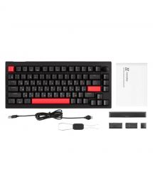 Lemokey Клавиатура механическая X4 84Key, Keychron Brown, USB-A, QMK/VIA, Hot-Swap, EN/UKR, Red led, чорний