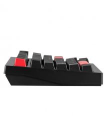 Lemokey Клавиатура механическая X4 84Key, Keychron Brown, USB-A, QMK/VIA, Hot-Swap, EN/UKR, Red led, чорний