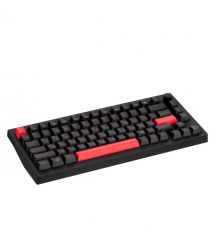 Lemokey Клавиатура механическая X4 84Key, Keychron Brown, USB-A, QMK/VIA, Hot-Swap, EN/UKR, Red led, чорний