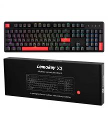 Lemokey Клавиатура механическая X3 104Key, Keychron Brown, USB-A, QMK/VIA, Hot-Swap, EN/UKR, RGB, черный