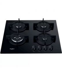 Whirlpool Варочная поверхность газ на стекле, 60см, чугун, конфорка с двойным рядом пламени, черный