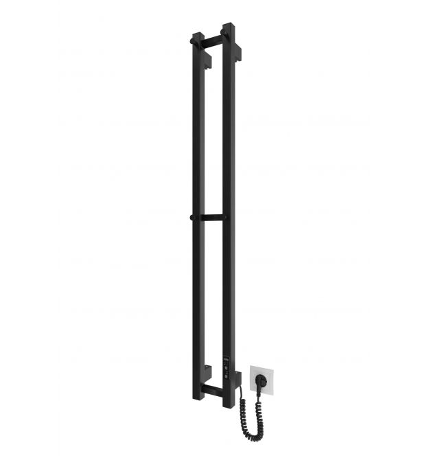 Hygge Family Полотенцесушитель электрический Slim, 1170х140х80мм, таймер-регулятор, сталь, черный матовый