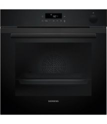 Siemens Духовой шкаф электрический, 71л, A+, пар, дисплей, конвекция, телескопические направляющие, черный