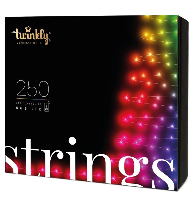 Twinkly Smart LED Гирлянда Twinkly Strings RGB 250, Gen II, IP44, длина 20м, кабель черный