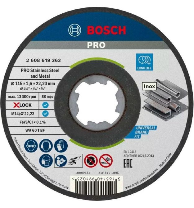 Bosch Диск отрезной PRO X-Lock по металлу 115х1.6мм