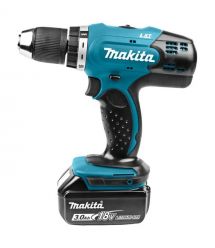 Makita Шуруповерт-дрель аккумуляторная DDF453RFE 18B 2х3А·час 42Нм 0-400·0-1300 об/мин кейс 1.8кг