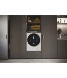 Haier Стиральная машина фронтальная, 12кг, 1400, A+++, 60см, дисплей, пар, инвертор, люк черный, прямой привод, белый