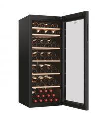 Haier Холодильник для вина, 127x49.7х58, холод.отд.-198л, зон - 1, бут-84, ST, дисплей, черный