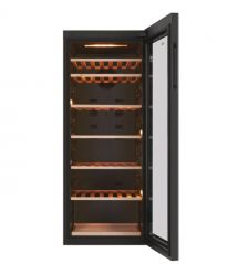 Haier Холодильник для вина, 127x49.7х58, холод.отд.-198л, зон - 1, бут-84, ST, дисплей, черный