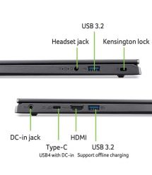 Acer Ноутбук Aspire 15 A15-41M 15.6" FHD IPS, AMD R7-8840HS, 16GB, F1TB, UMA, Lin, серый