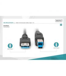 Digitus Кабель USB 3.0 (AM/BM) 1.8м, черный