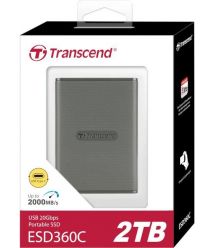 Transcend Портативный SSD 2TB USB 3.2 Gen 2x2 Type-C ESD360C Серый