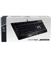 MSI Клавиатура мембранная Vigor GK20 UA 104key, USB-A, EN/UKR/RU, ColorLED, черный