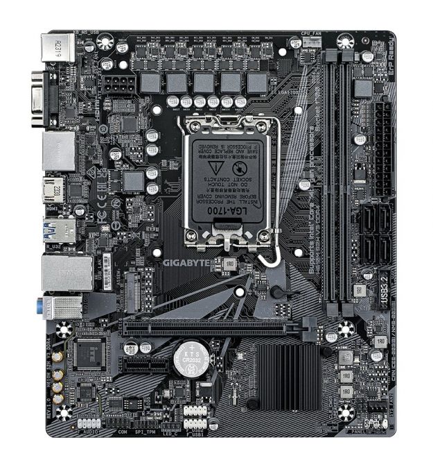 Gigabyte Материнская плата H610M S2H V3 DDR4 s1700 H610 2xDDR4 HDMI DP D-Sub mATX