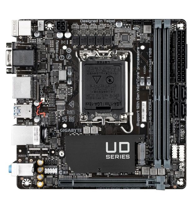 Gigabyte Материнская плата H610I DDR4 s1700 H610 2xDDR4 M.2 HDMI D-Sub mITX