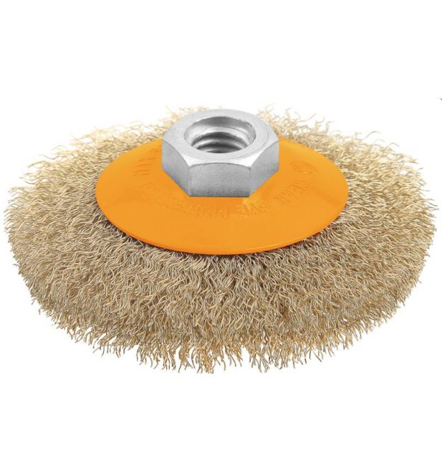 Tolsen Щетка дисковая Профи, рифленая проволока 0.3мм, 100мм, резьба M14