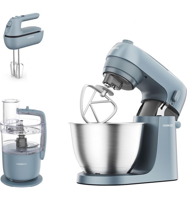 Kenwood Комплект кух.,машина+измельчитель+миксер Go, 800Вт, чаша-металл, корпус-металл, насадок-3, синий