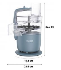 Kenwood Комплект кух.,машина+измельчитель+миксер Go, 800Вт, чаша-металл, корпус-металл, насадок-3, синий