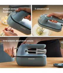 Kenwood Комплект кух.,машина+измельчитель+миксер Go, 800Вт, чаша-металл, корпус-металл, насадок-3, синий