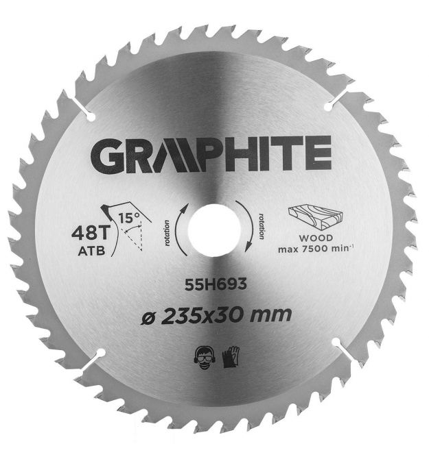 Neo Tools Диск пильный Graphite по дереву, 235х30мм, 48 зубов