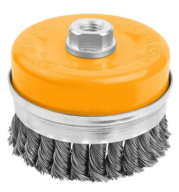 Tolsen Щетка чашечная Профи, торцевая, переплетенная проволока 0.5мм, 75мм, резьба M14