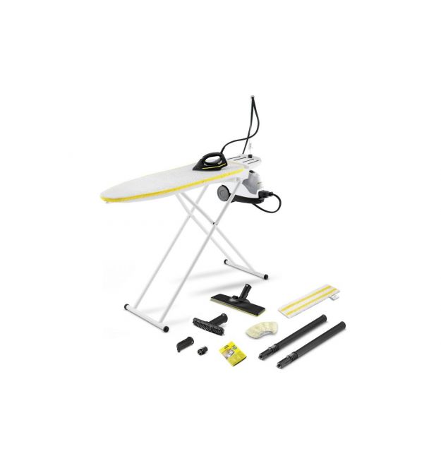 Karcher Пароочиститель SI 4 EasyFix Iron, 2000Вт, 800мл, 3.5Бар, глад.доска, утюг, швабра, белый