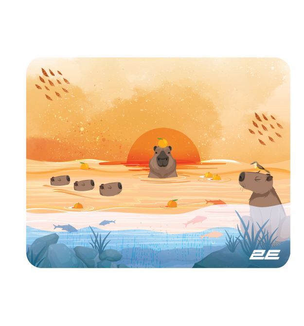 2E Коврик для мыши CAPYBARRA, S(250x200x2мм), жёлтый