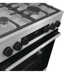 Gorenje Плита комби, 71л, 60x60см, дисплей, чугун, с крышкой, программатор IconLed,нерж