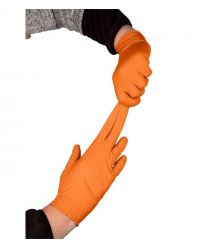 Neo Tools Перчатки рабочие/медицинские, перфорированные нитриловые, р.L, 50шт., оранжевый