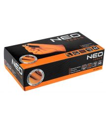 Neo Tools Перчатки рабочие/медицинские, перфорированные нитриловые, р.M, 50шт., оранжевый