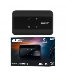2E Мобильный маршрутизатор PowerLink (MiFi-2) LTE, Wi-Fi4, 1xType-C, 1xCRC9, 2100мА•ч черный
