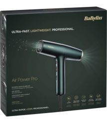 BaByliss Фен Air Power Pro, 1700Вт, режимов-3, дифузор, иониз-я, хол. обдув, зеленый