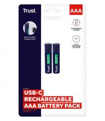 Trust Акумулятор AAА 400 мАг, TYPE-C, 2 шт, синий
