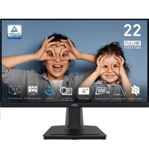 MSI Монитор 21.5" PRO MP225 D-Sub, HDMI, IPS, 100Hz, 4ms, sRGB 107%