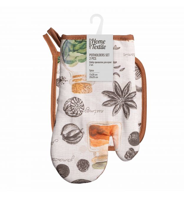 ARDESTO Набор прихваток для кухни Spice 17х28см, 20х20см, 90% полиэстер, 10% хлопок