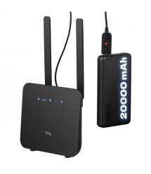TCL Маршрутизатор LINKHUB (HH42CV2) LTE, Wi-Fi4, 1xFE LAN/WAN, 1xFE LAN, 2xSMA, Чорний + Power Bank 20000мА