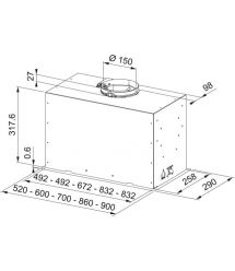 Franke Вытяжка встраиваемая, 70см, 1250м.куб/ч, Box Flush Basic FBFE BK A70, черный