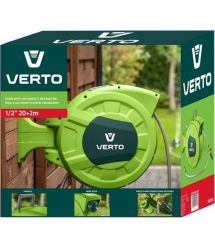 Verto Катушка со шлангом автоматическая 20м+2м шланга 1/2"