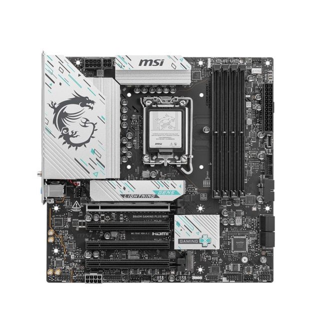 MSI Материнcкая плата B860M GAMING PLUS WIFI s1851 B860 4xDDR5 M.2 HDMI DP WiFi BT mATX
