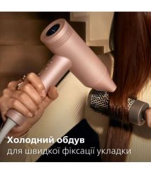 Philips Фен 8000 Series, 1400Вт, режимов-3, ионизиция, хол. обдув, турборежим, розовый